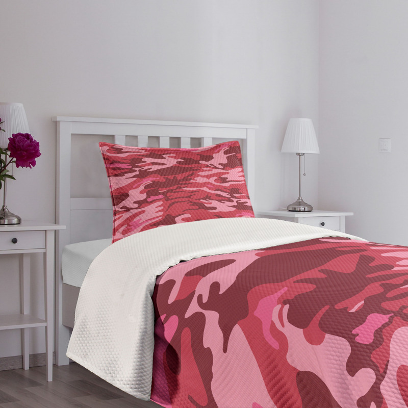 Camo Texture Autumn Theme Bedspread Set