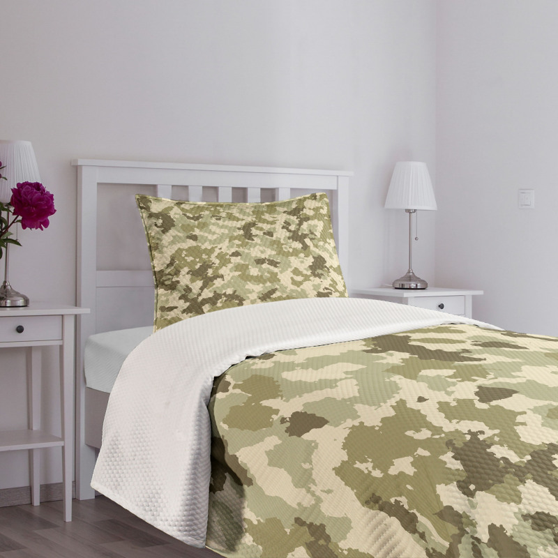 Camouflage Survival Theme Bedspread Set