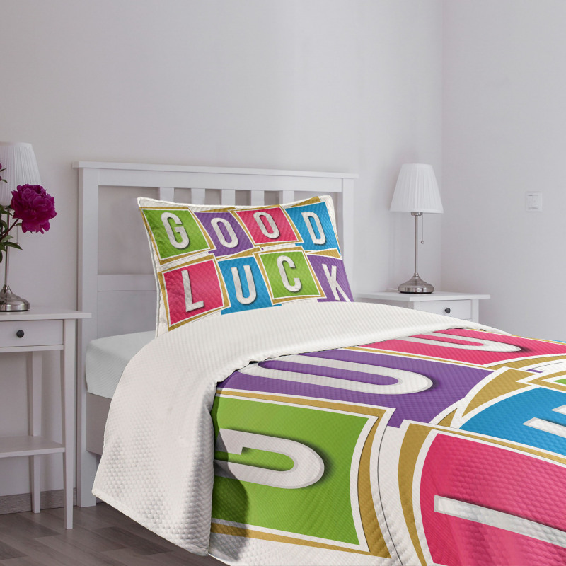 Blocks Letter Wish Bedspread Set