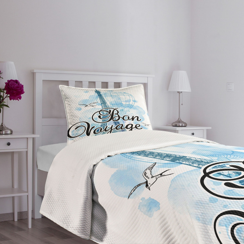 Air Balloon Paris Bedspread Set