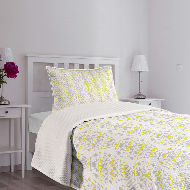 Flowers Leaf Swirl Bedspread Set