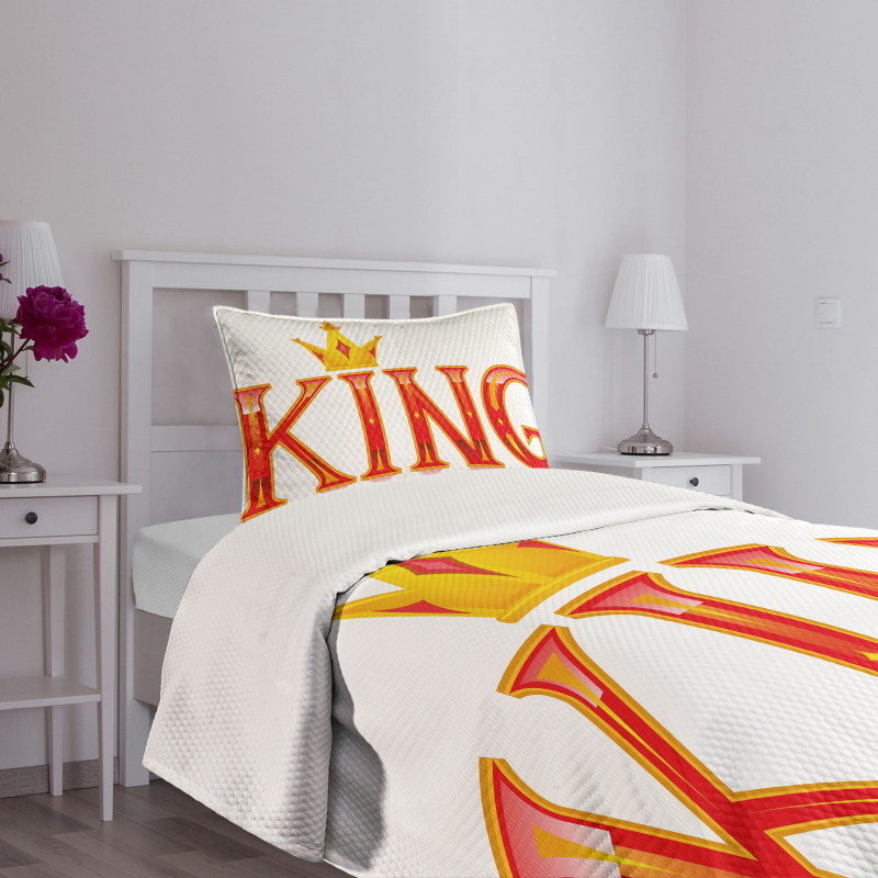 Capital Letter King Words Bedspread Set