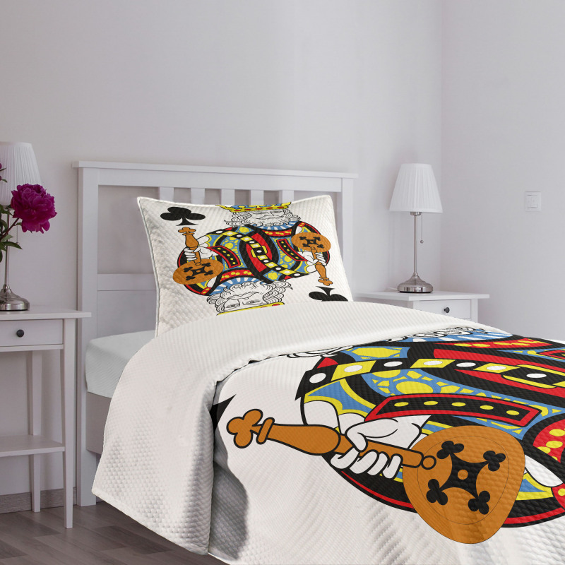 King of Clubs Gamble Card Bedspread Set