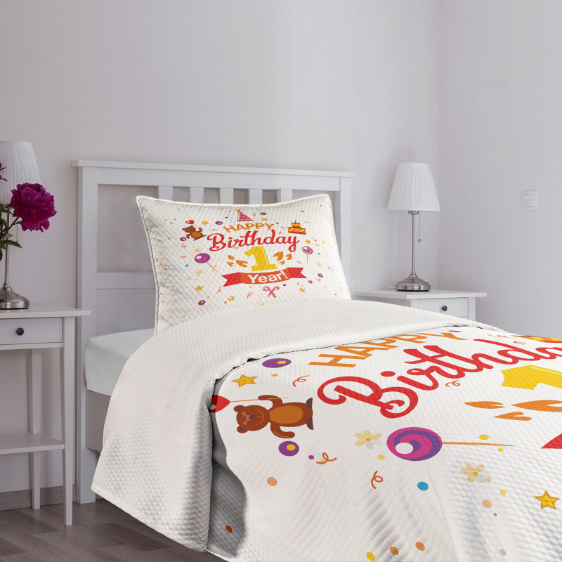 Party with Cones Bear Bedspread Set