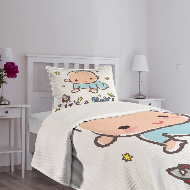 Baby Boy Gender Bedspread Set