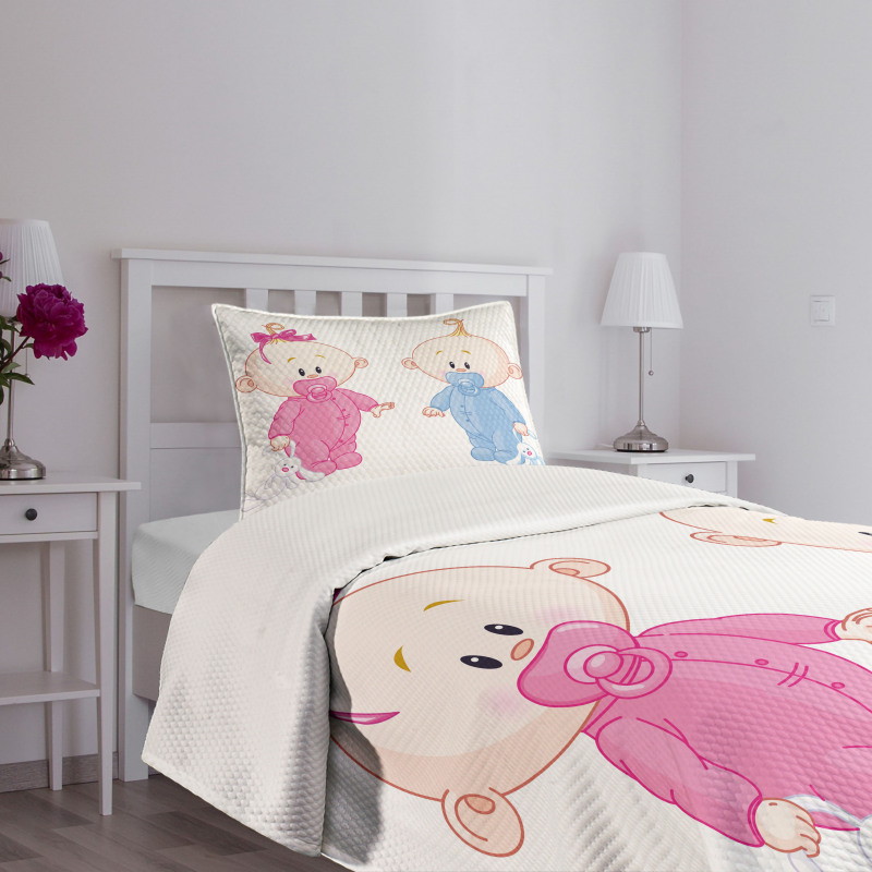 Boy Girl Bunny Bedspread Set