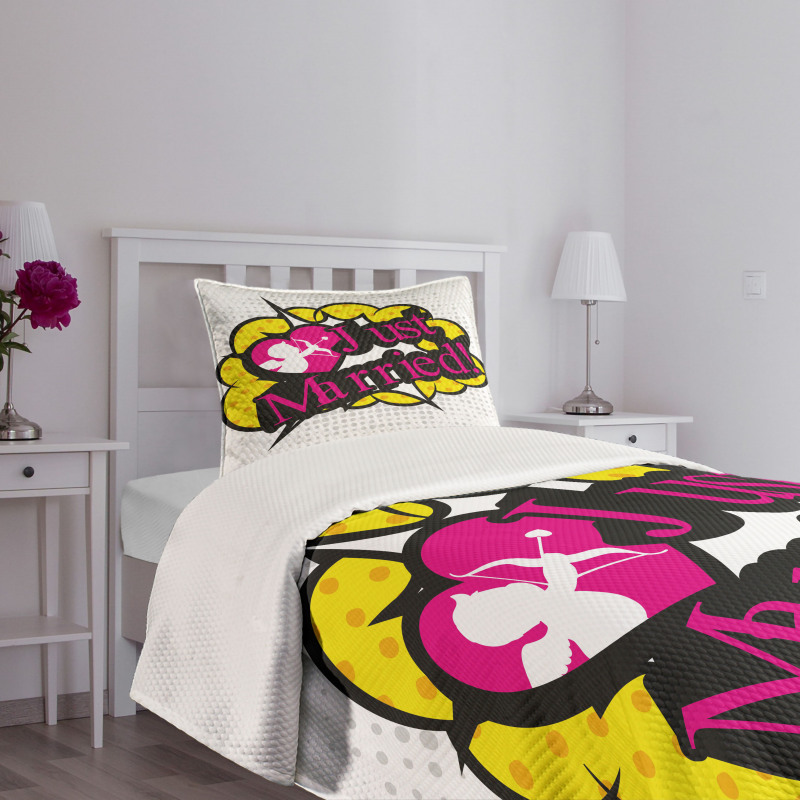 Pop Art Cupid Married Bedspread Set