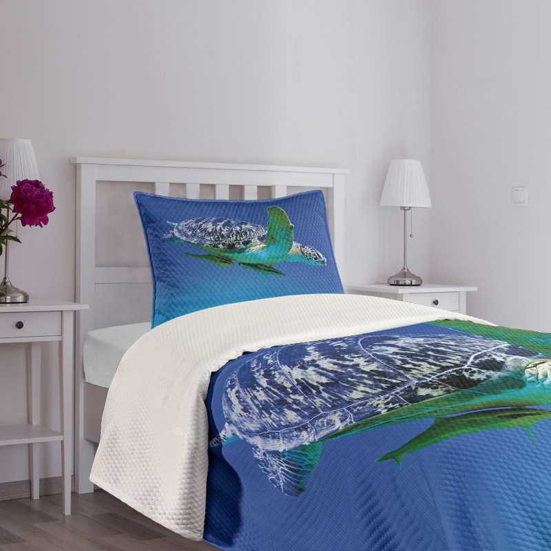 Tropics Turtle Aquarium Bedspread Set