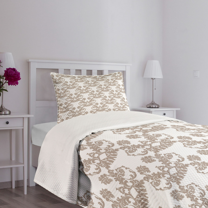 Rococo Flowers in Taupe Bedspread Set