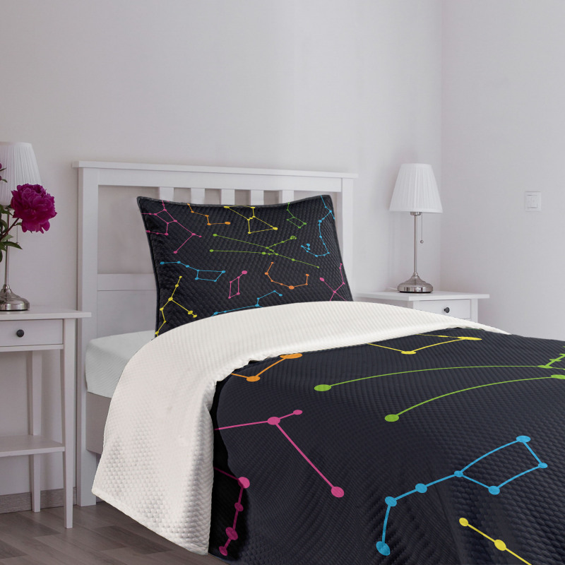 Colorful Galactic Bedspread Set