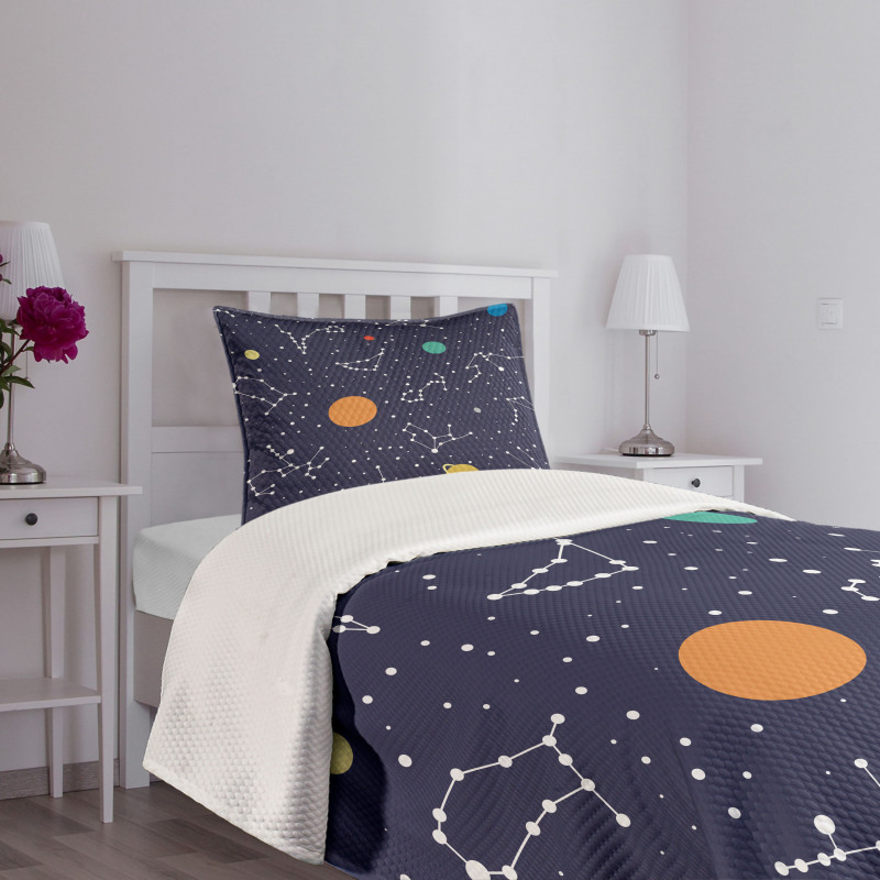 Zodiac Planets Bedspread Set