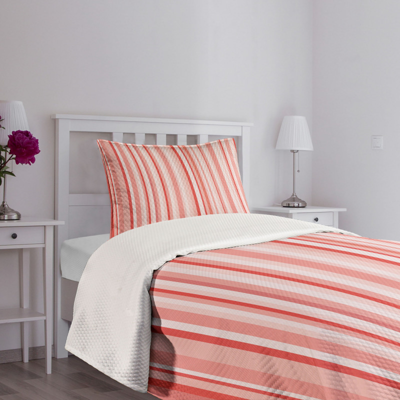 Vertically Striped Retro Bedspread Set