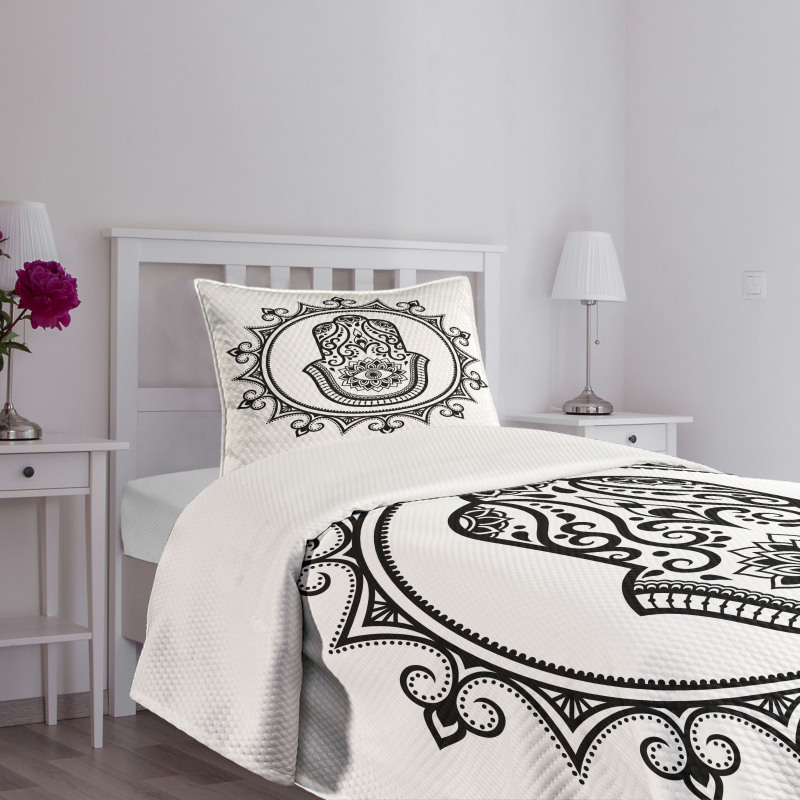 Hamsa Mandala Shape Bedspread Set