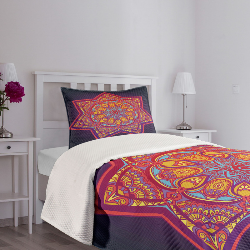 Geometric Tibetan Mandala Bedspread Set