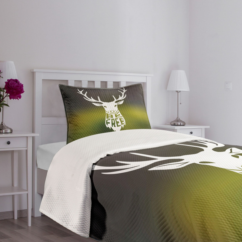 Deer Head Art Bedspread Set