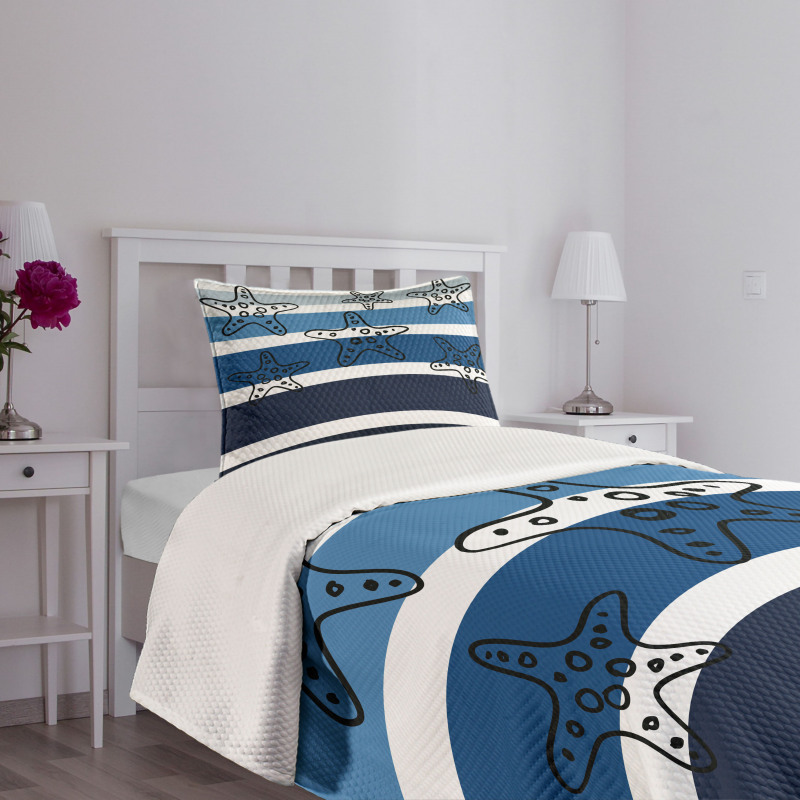 Stripes Starfish Bedspread Set
