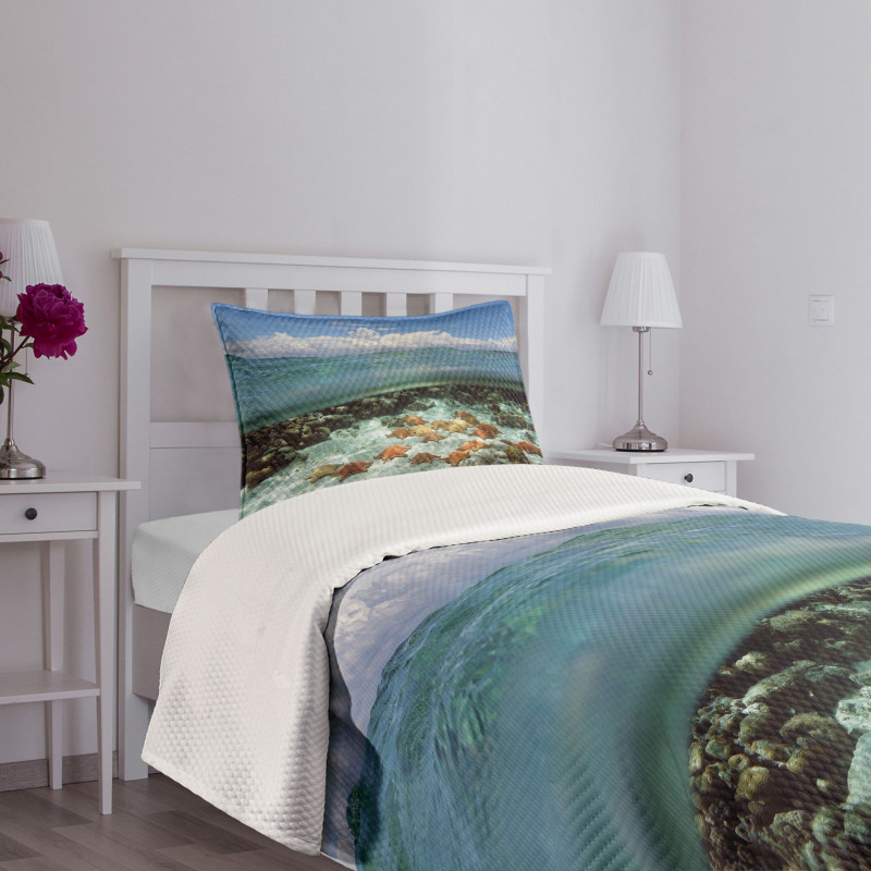 Sky Clouds Sea Bedspread Set