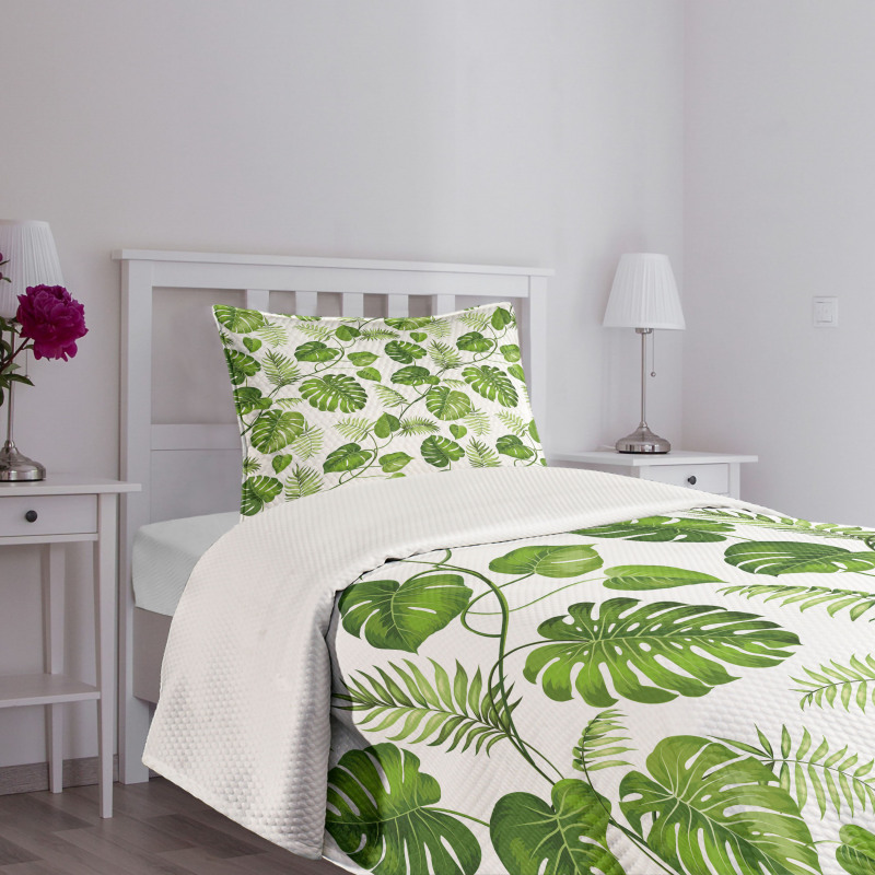 Swirls Palm Banana Trees Bedspread Set