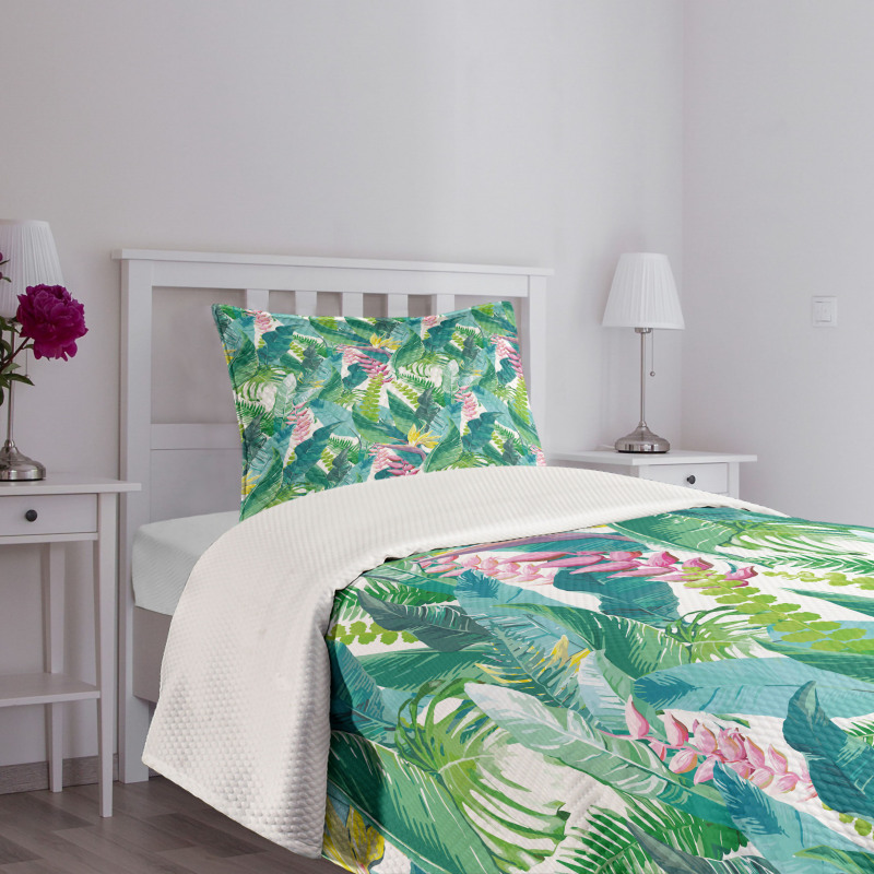 Flowers Plumeria Lilacs Bedspread Set