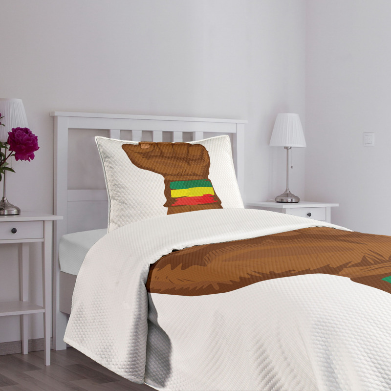 Ethiopian Flag Colors Bedspread Set