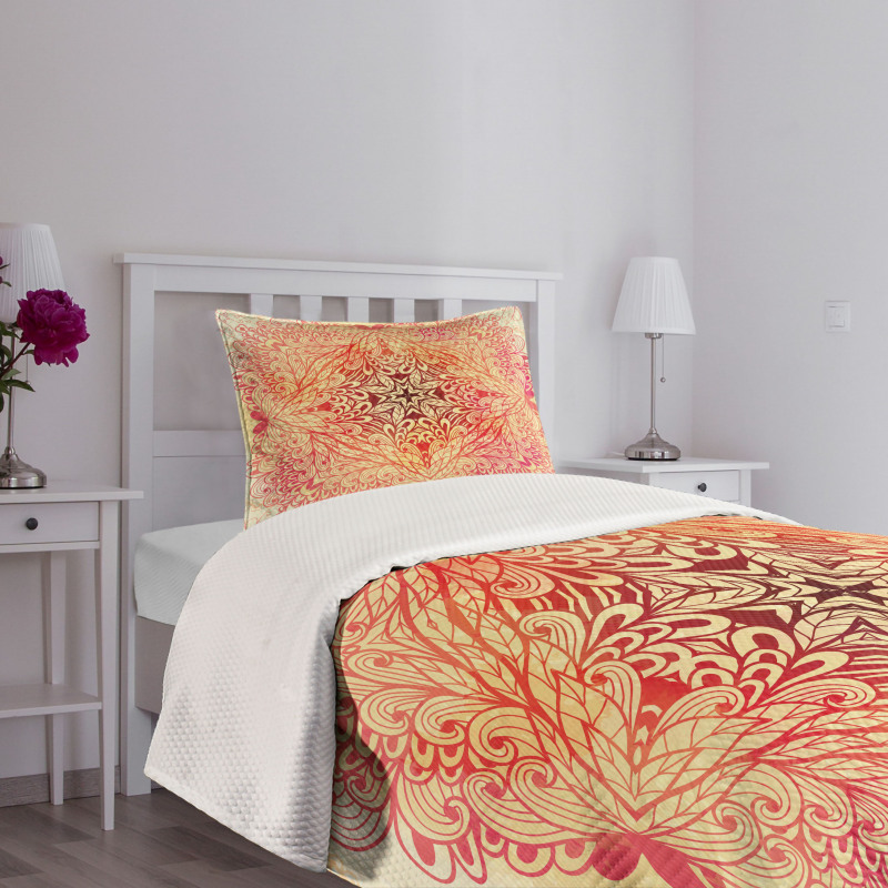 Doodle Flower Swirl Bedspread Set