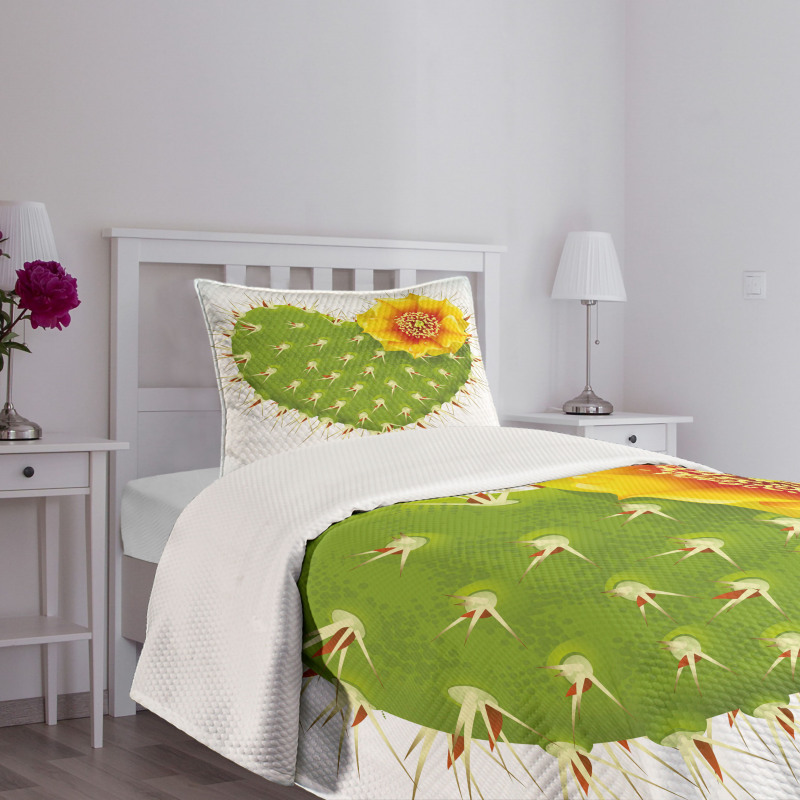 Thorny Opuntia Heart Bedspread Set