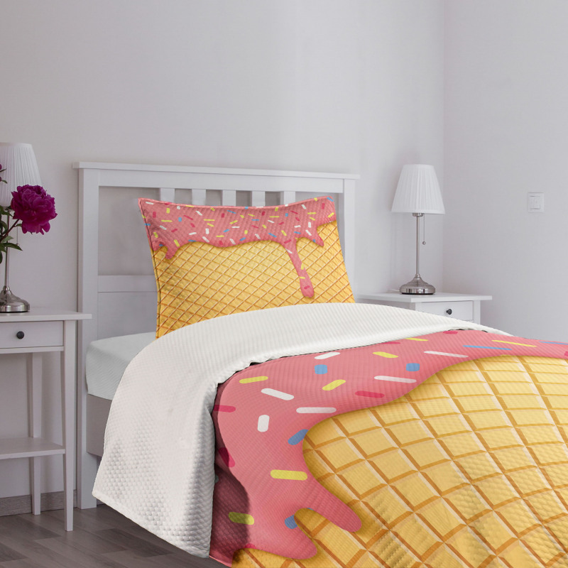 Waffle Pattern Bedspread Set