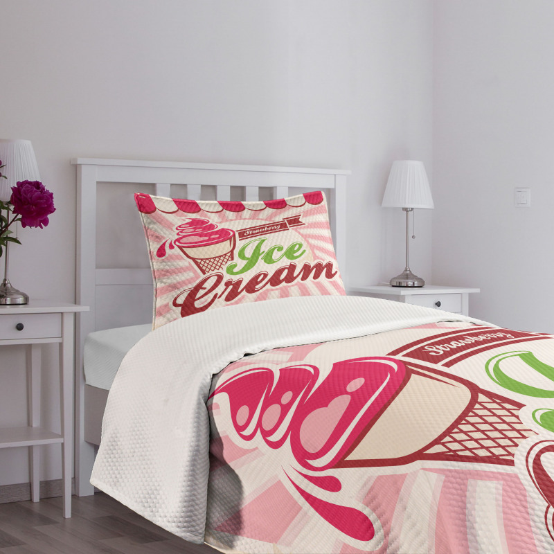 Soft Strawberry Bedspread Set