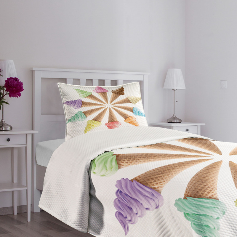 Ice Cream Row Bedspread Set