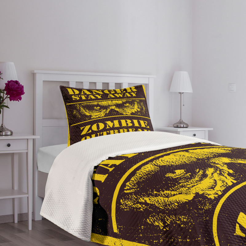 Monster Warning Bedspread Set