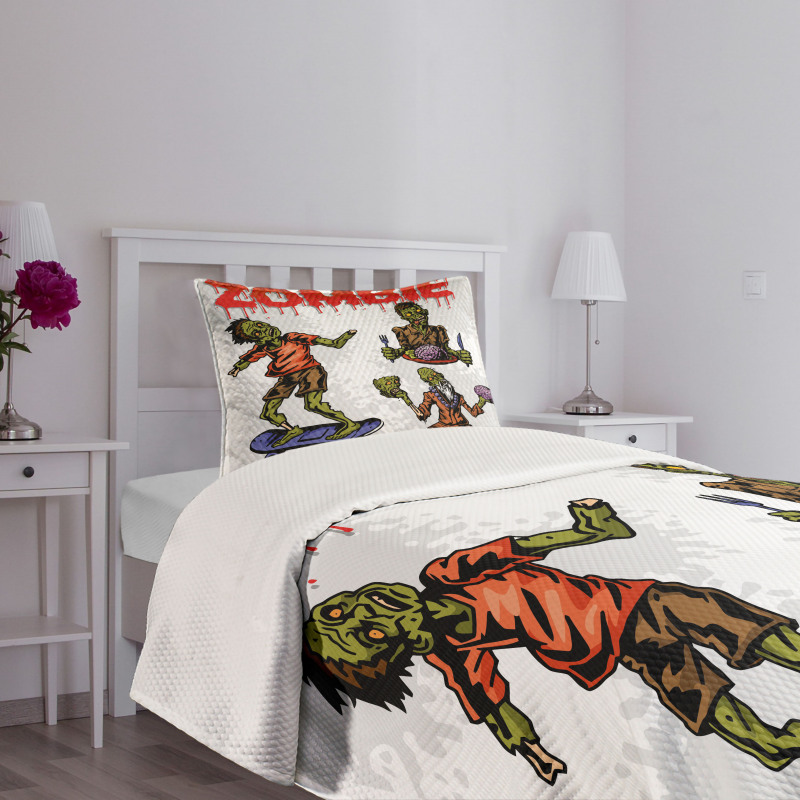 Man Eating Brain Bedspread Set