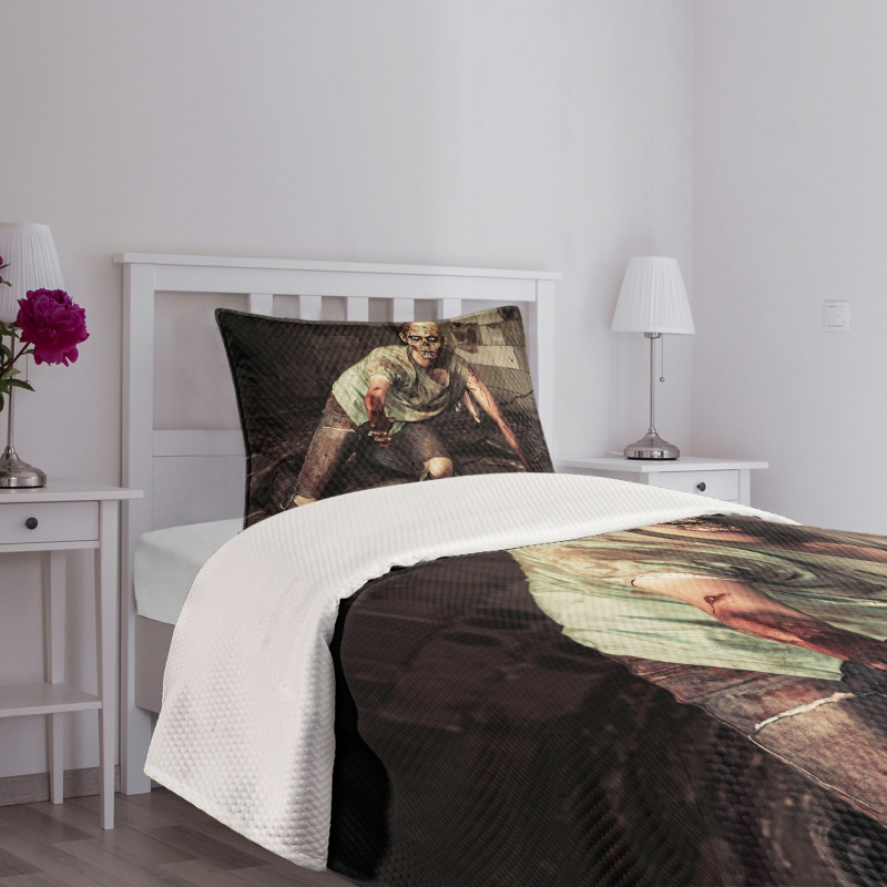 Scary Bloody Man Bedspread Set