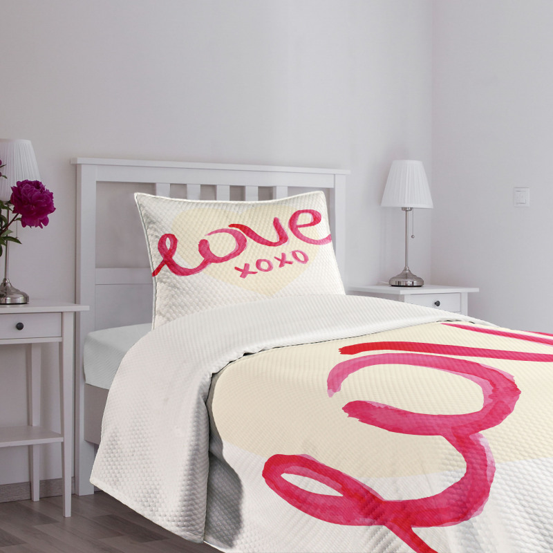 Heart Letters Love Bedspread Set