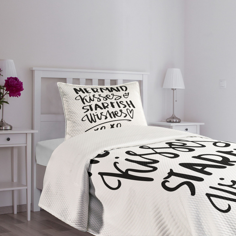 Mermaid Kiss Starfish Words Bedspread Set