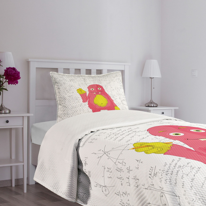 Funny Smart Monster Bedspread Set