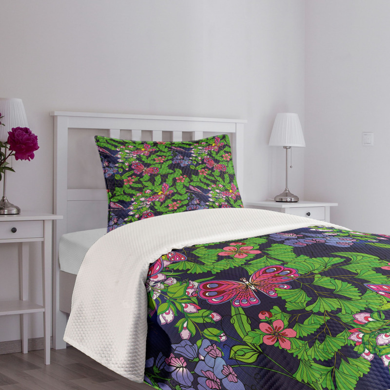 Tropical Vivid Petal Bedspread Set