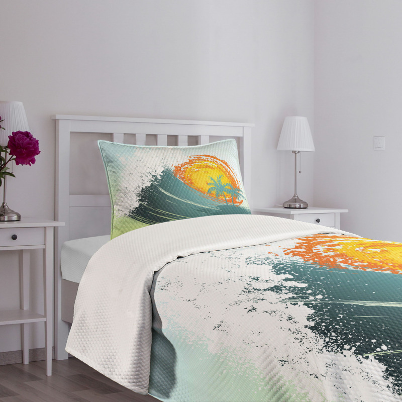 Coconut Palm Trees Bedspread Set