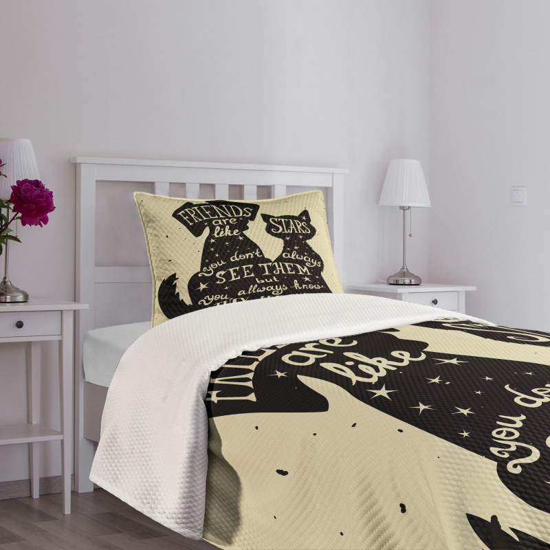 Cat Dog Friends Bedspread Set