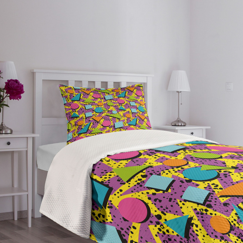 Funky Geometric Style Bedspread Set