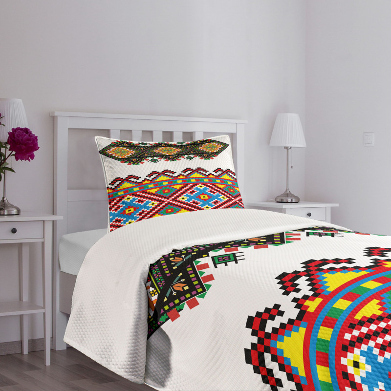 Retro Ukranian Ornament Bedspread Set