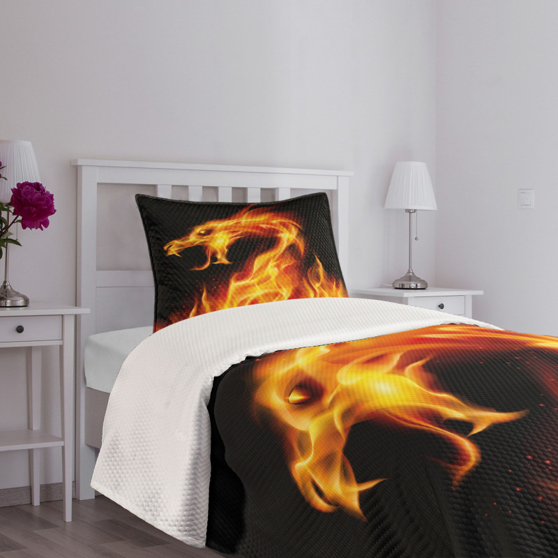 Abstract Fiery Creature Bedspread Set