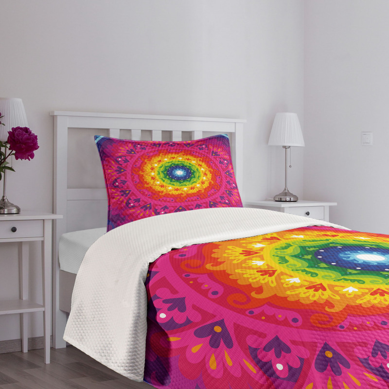 Rainbow Hippie Bedspread Set