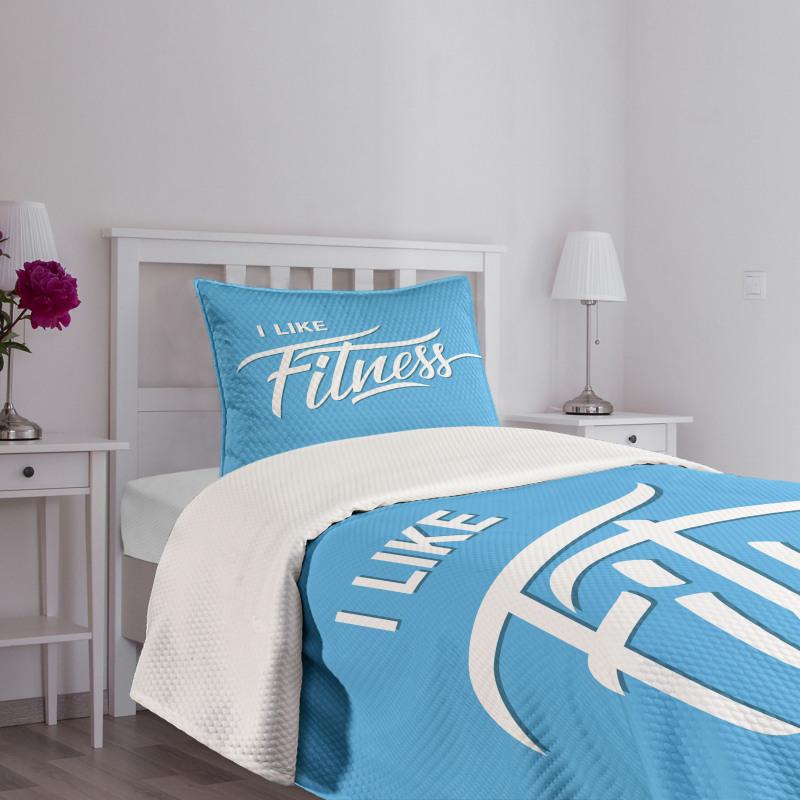 I Like Fitness Words Bedspread Set