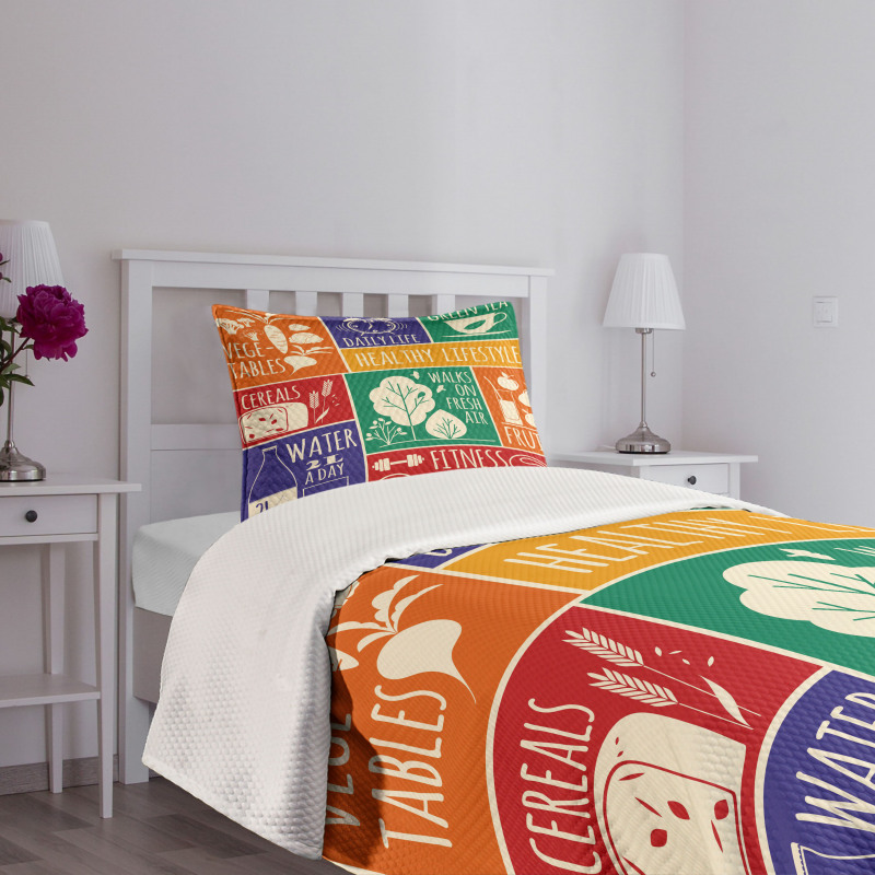 Colorful Motivational Bedspread Set