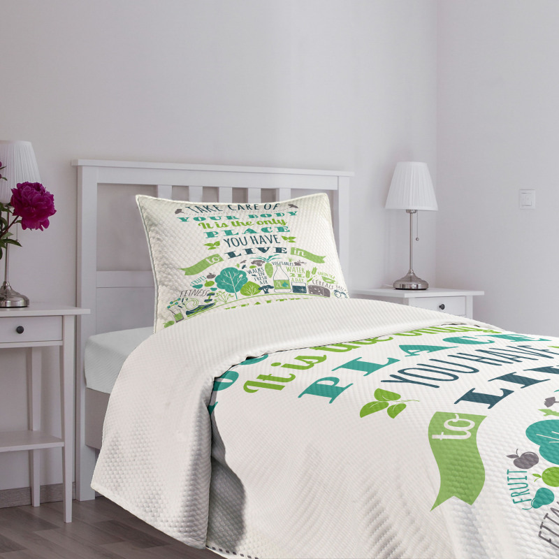 Positive Life Phrase Bedspread Set