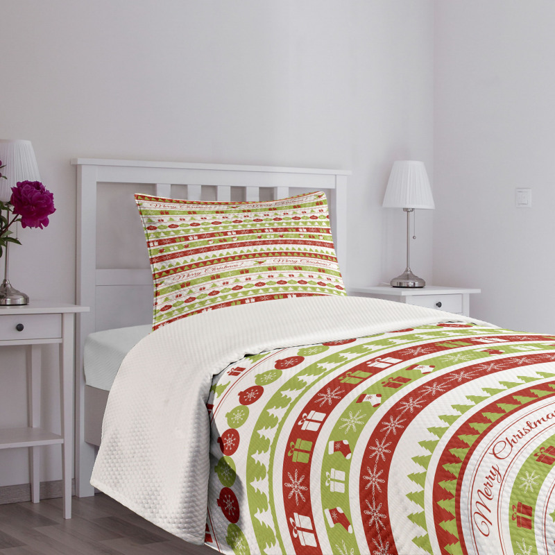 Xmas Words Ceremony Bedspread Set