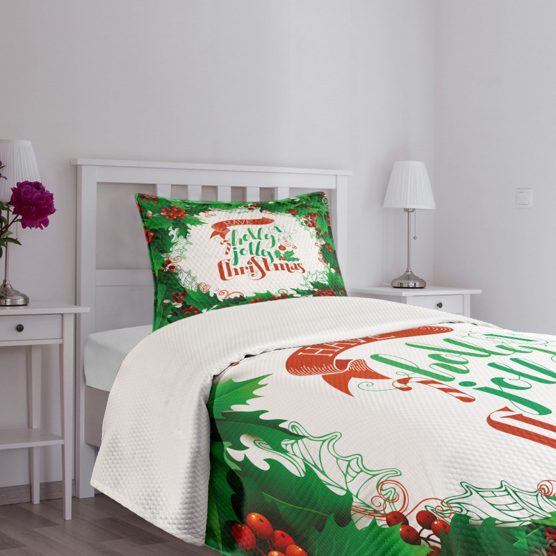 Berries Frame Words Bedspread Set