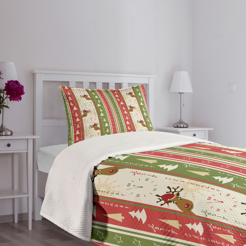 Deer Pines Borders Bedspread Set