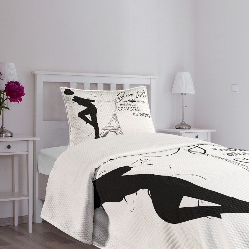 Dancing Woman Words Bedspread Set