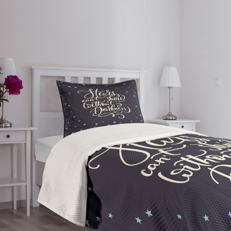 Night Sky Words Bedspread Set